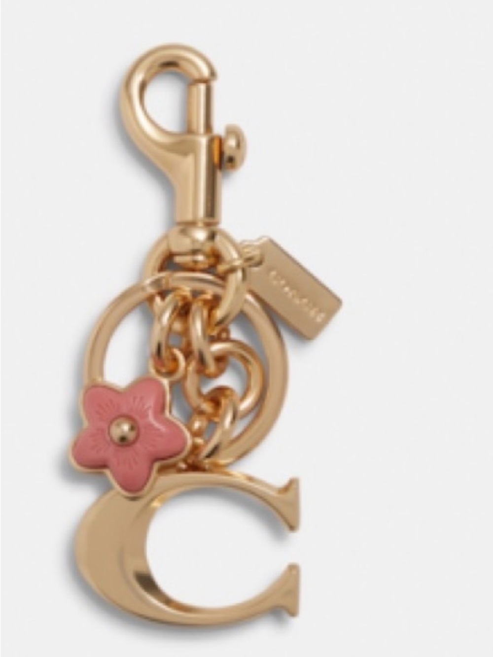 Coach Tea Rose Gold-Tone Keyring Bag Charm - Picture 4 of 16